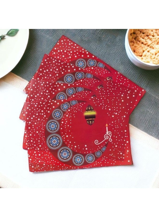 Ramadan refrigerator shelf mats - 4-piece set made of non-slip, easy-to-clean plastic - Image 1